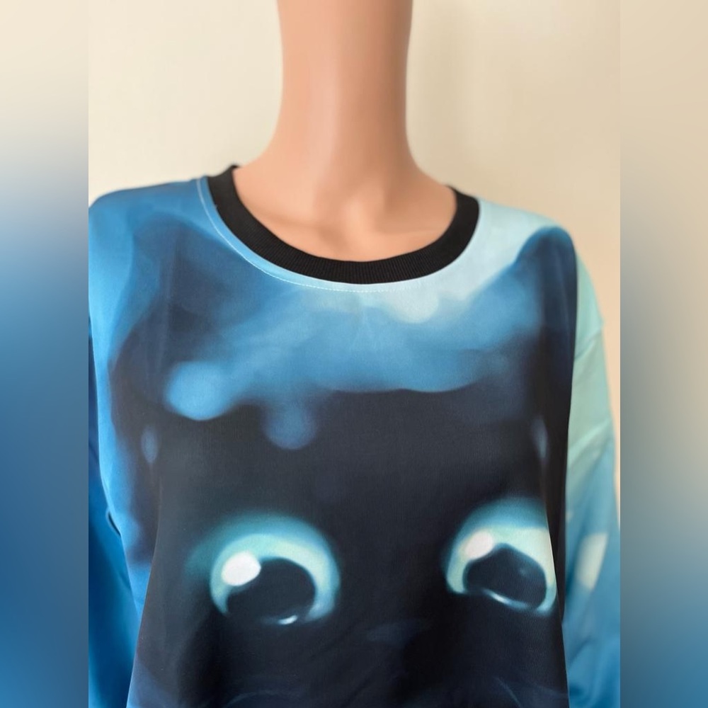Brand new unisex 3D print pullover sweater fashion long sleeved shirt top size L - Picture 4 of 7